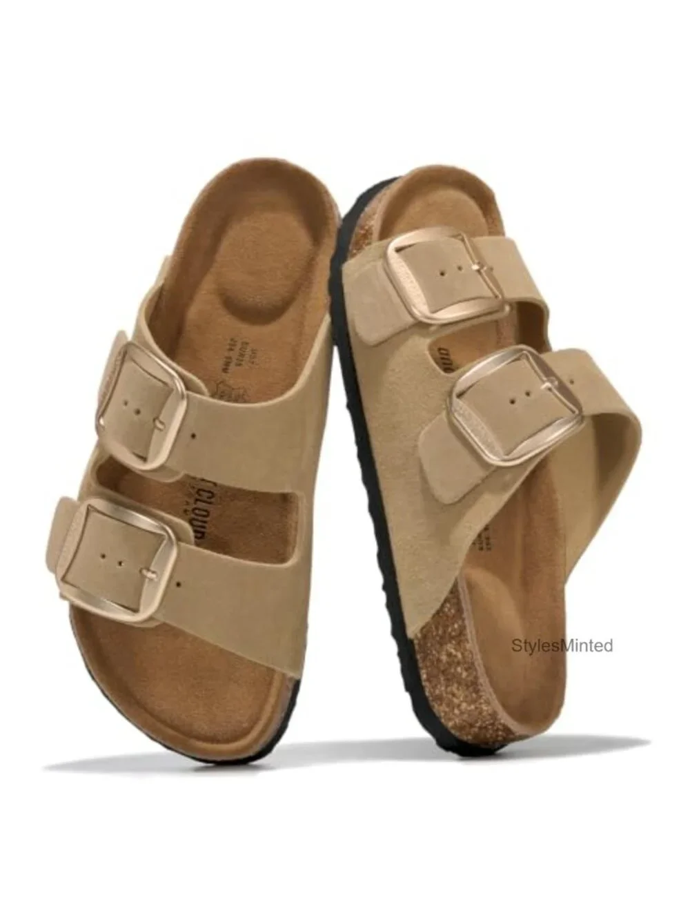 Genuine Leather Slide Sandals Women Comfortable Cork Footbed Non-Slip